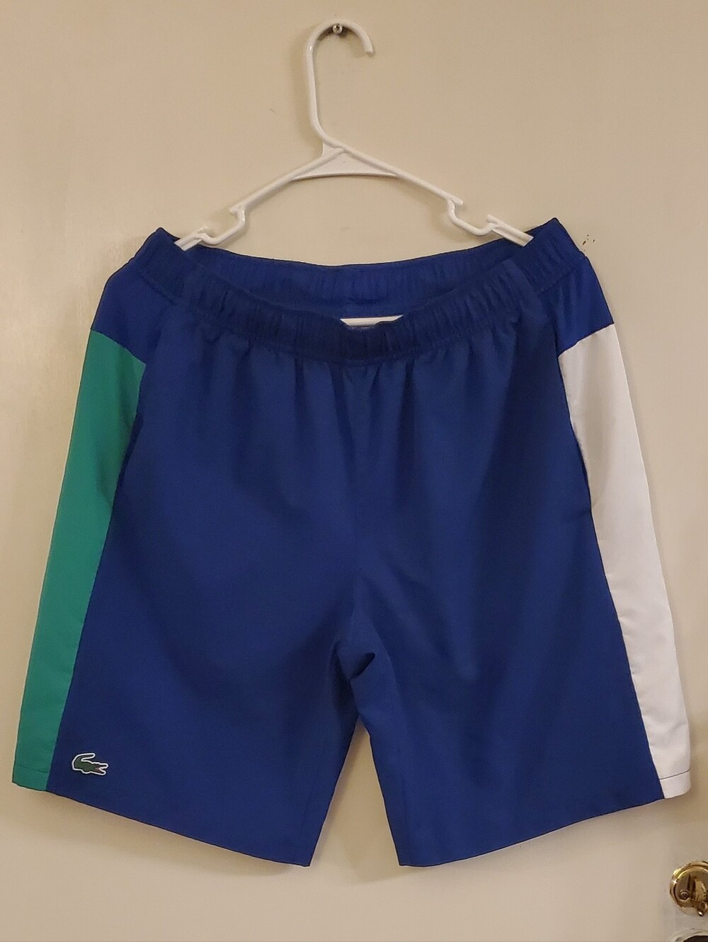 Lacoste Royal Blue Swim Athletic Shorts with Teal & White Panels